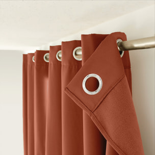 Rideau thermique en microfibre doublée - Terracotta