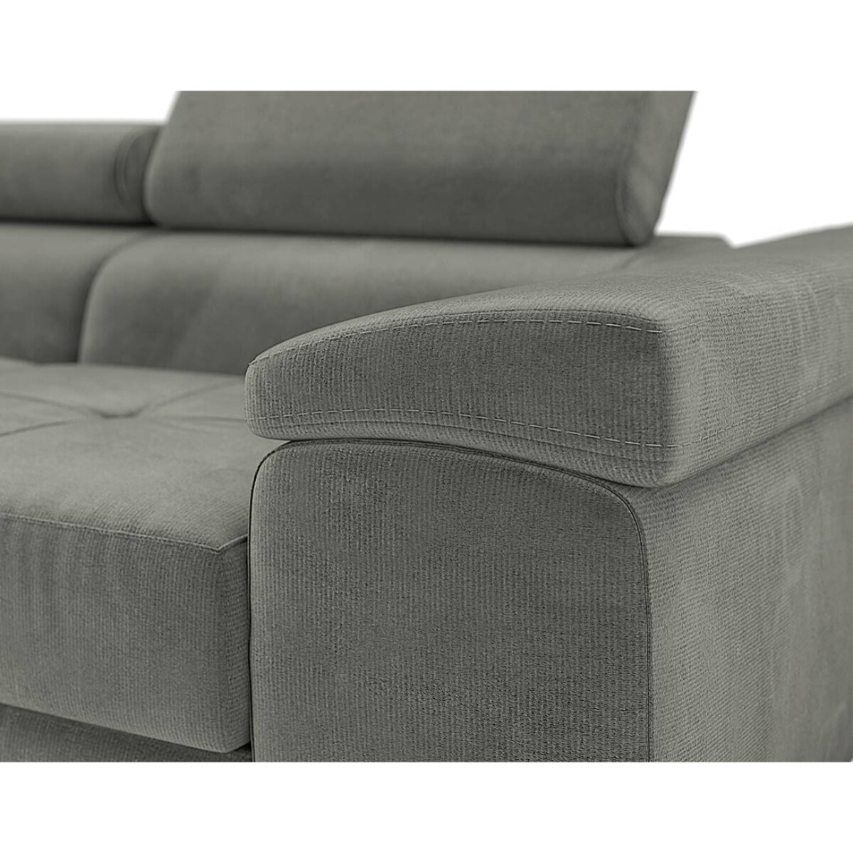 Pablo - canapé droit 2 places avec têtières ajustables - en velours - Gris