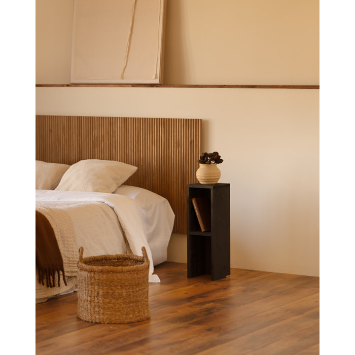 Table de chevet ou table d'appoint en bois massif en noir 60x20cm Hauteur: 60 Longueur: 20 Largeur: 20