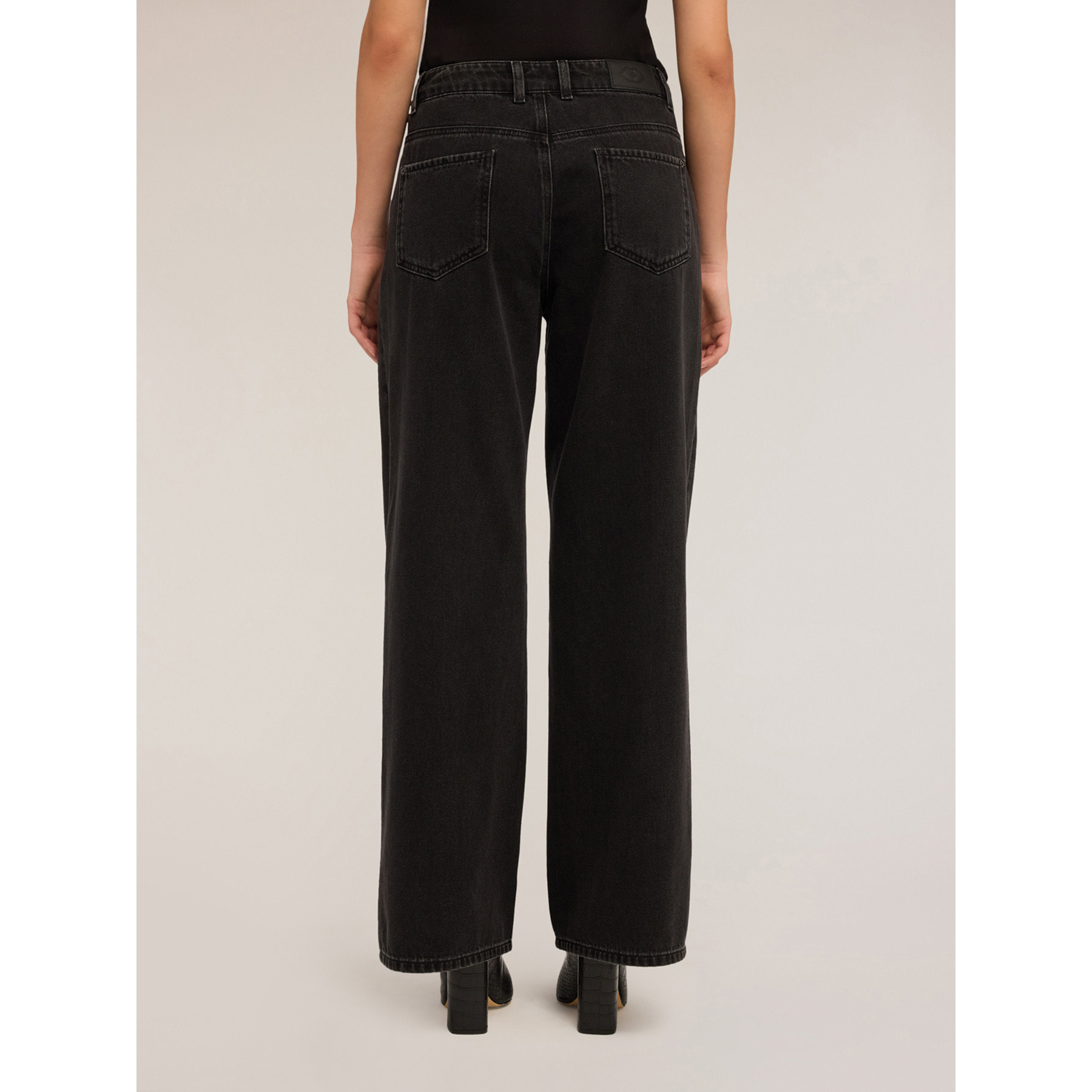 Motivi - Jeans wide leg slouchy neri - Nero