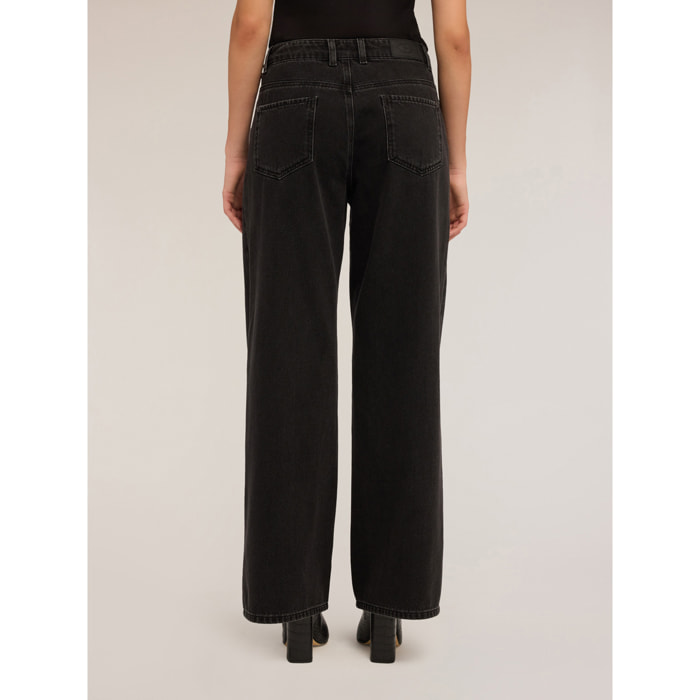 Motivi - Jeans wide leg slouchy neri - Nero