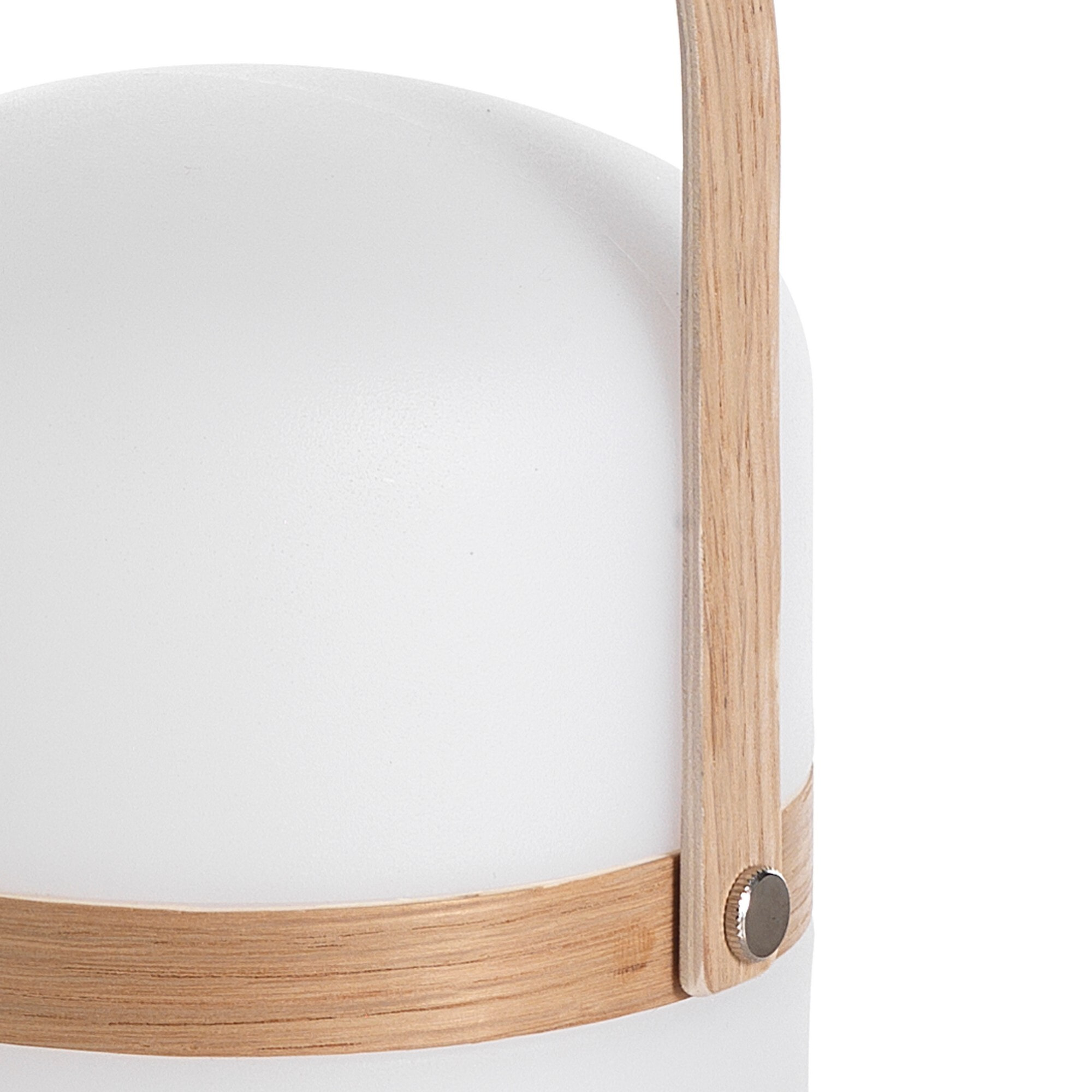 Lampe à poser Tomasucci POL, en bois et résine, blanc