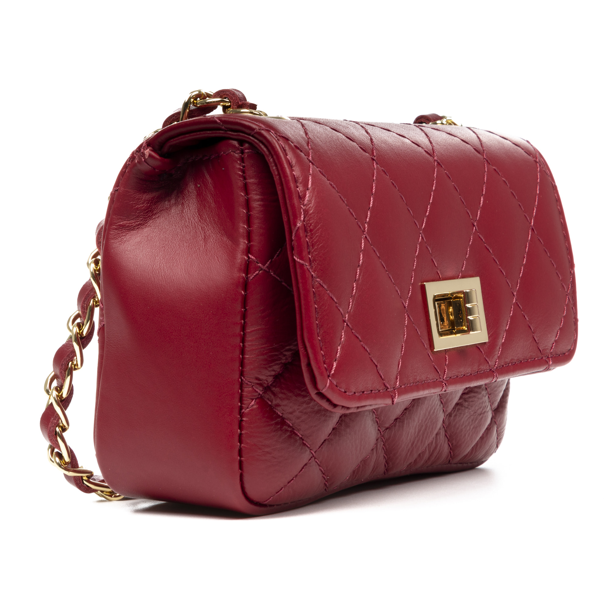 Amaro borsa a tracolla Donna. Pelle autentica Sauvage Trapuntata.