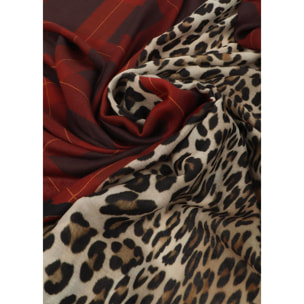 Foulard stampa animale e tartan