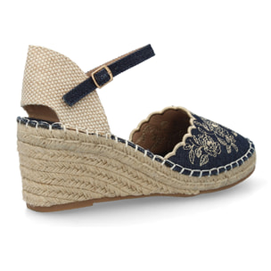 Alpargata valenciana cuña con bordado