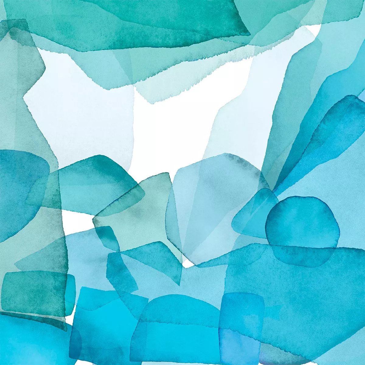 Nappe lin & coton lavé 150 g/m² imprimé bleu vert Aqua mineral