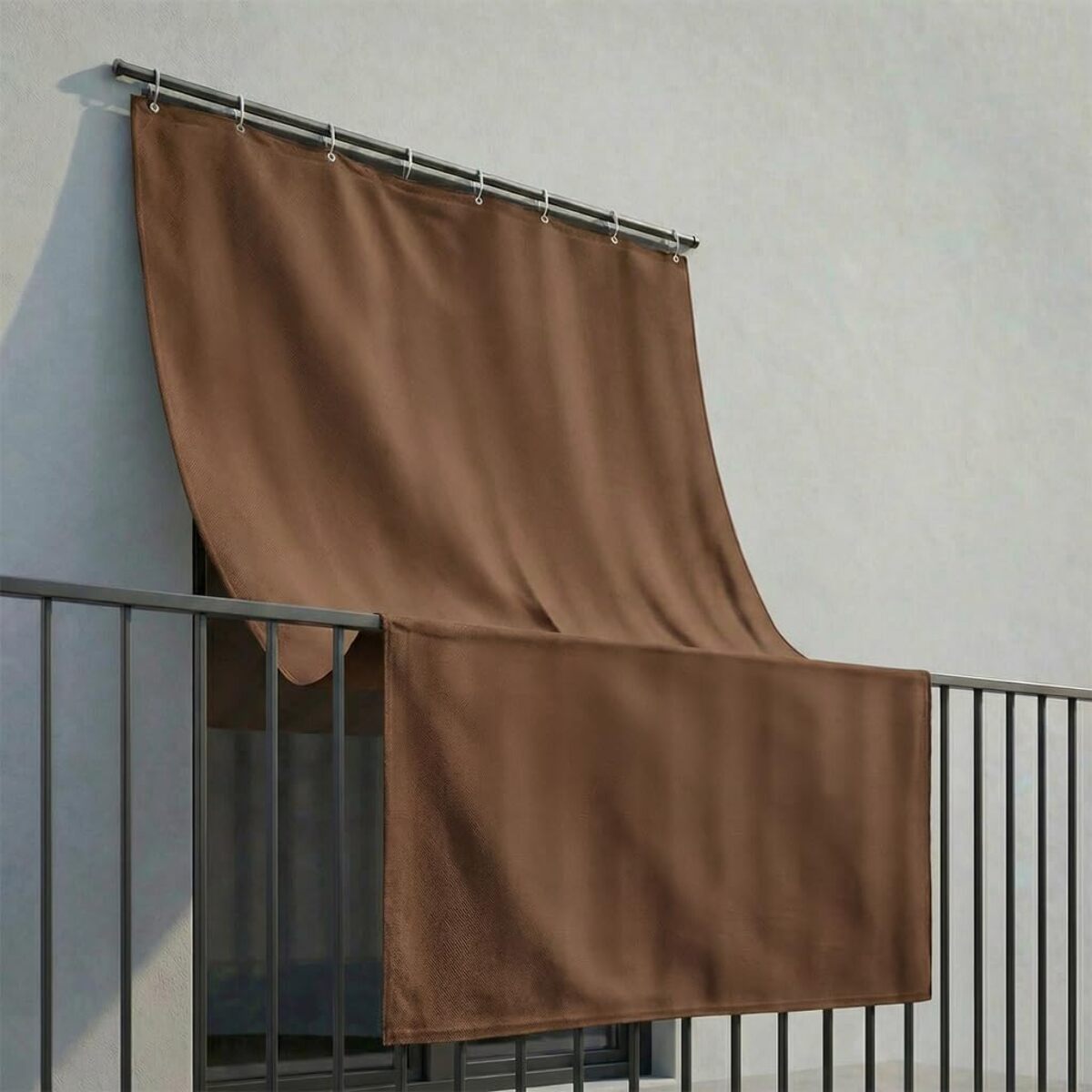 Tenda da sole a caduta impermeabile per esterno con occhielli, telo parasole resistente ai raggi UV e intemperie, protegge da luce e calore, aumenta privacy su balcone e terrazzo, facile da installare, tessuto in poliestere durevole e lavabile
