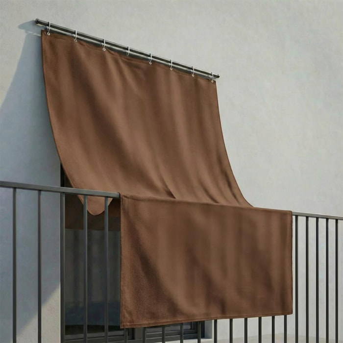 Tenda da sole a caduta impermeabile per esterno con occhielli, telo parasole resistente ai raggi UV e intemperie, protegge da luce e calore, aumenta privacy su balcone e terrazzo, facile da installare, tessuto in poliestere durevole e lavabile