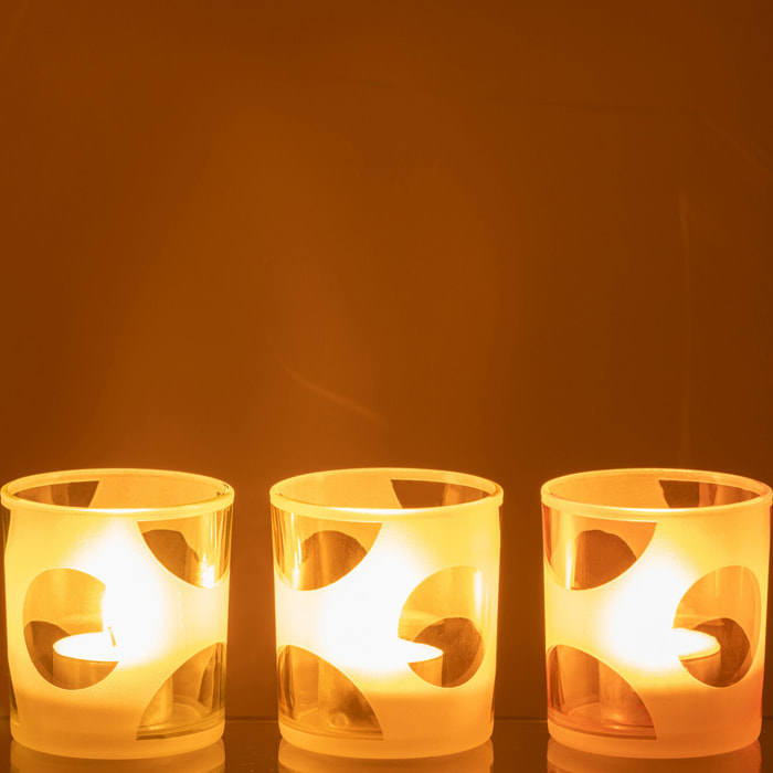 J-Line photophore Rond - verre - mix/pastel - small - 3 pcs