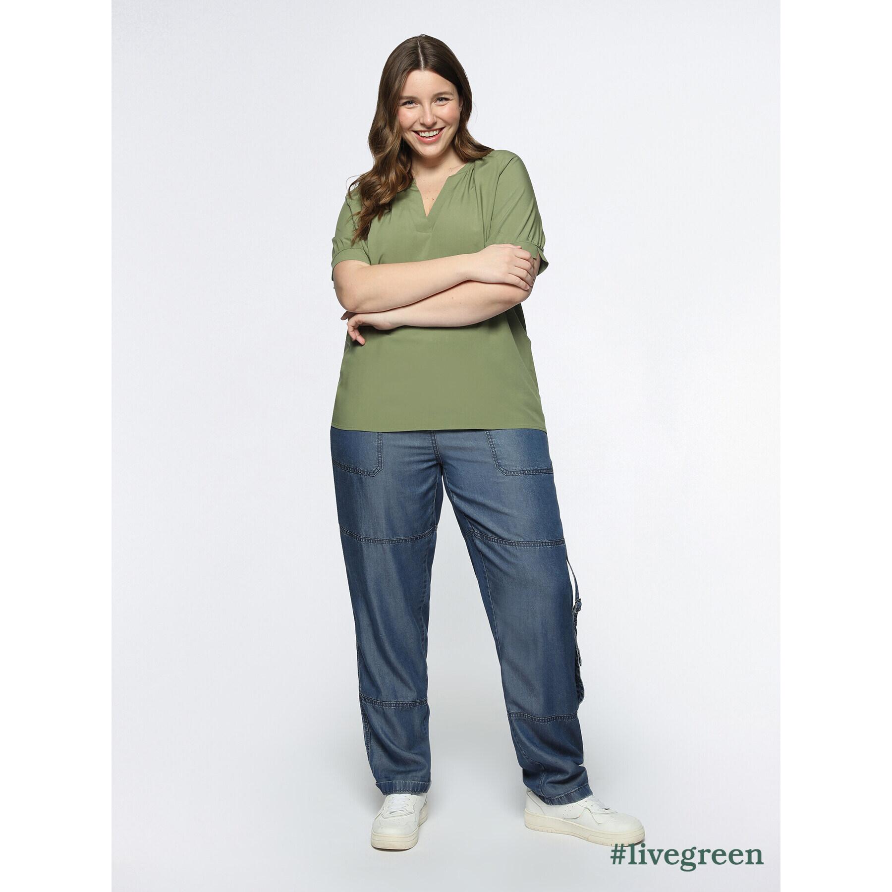 Fiorella Rubino - Blusa in viscosa ECOVERO™ - Verde