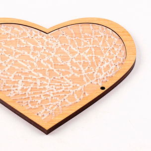 Puzle y marco de madera con 169 piezas de acrílico. Diseño Puzle imposible, Corazón.