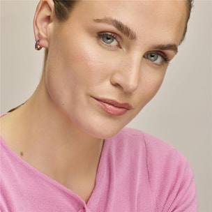 Pendientes acabado oro amarillo de 18k y Circonita Rubí