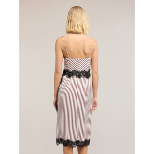 Motivi - Vestido tubo de sarga con detalles de encaje - Negro