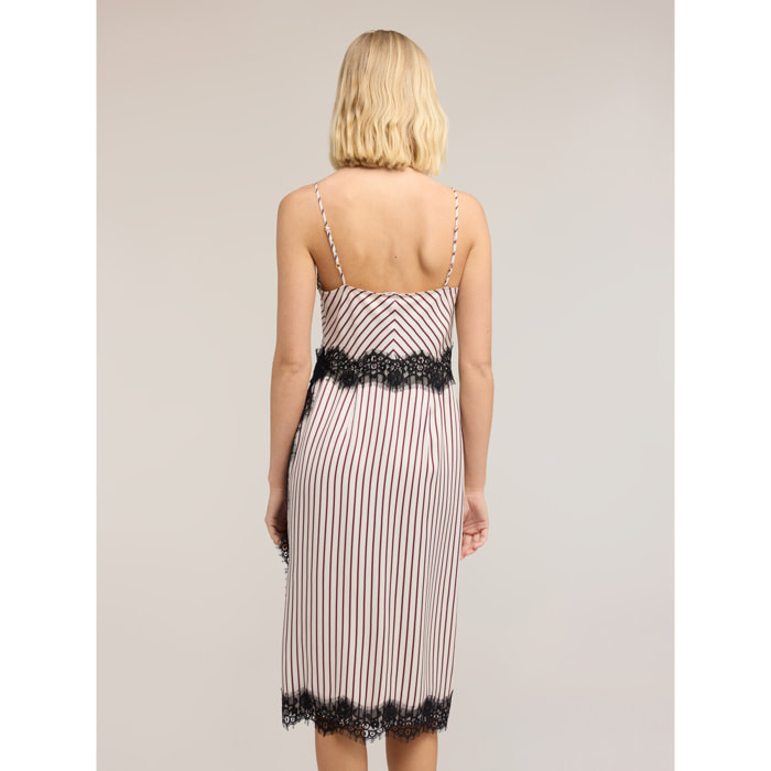 Motivi - Vestido tubo de sarga con detalles de encaje - Negro