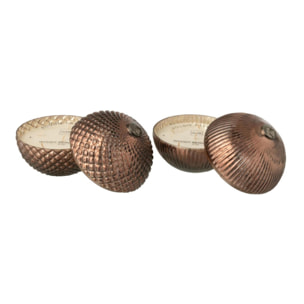 J-Line bougie parfumée Boule De Noël - verre - marron - large - 2 pcs