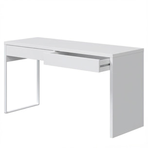 Scrivania Ufficio Home Office Studio Design Moderno Tavolo Lavoro Computer Cassetti Arredo Casa Professionale Ampia Superficie 138 x 50 x 75 Cm Bianco