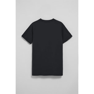 Maglietta blu marino a girocollo e ricamo Rigby Go