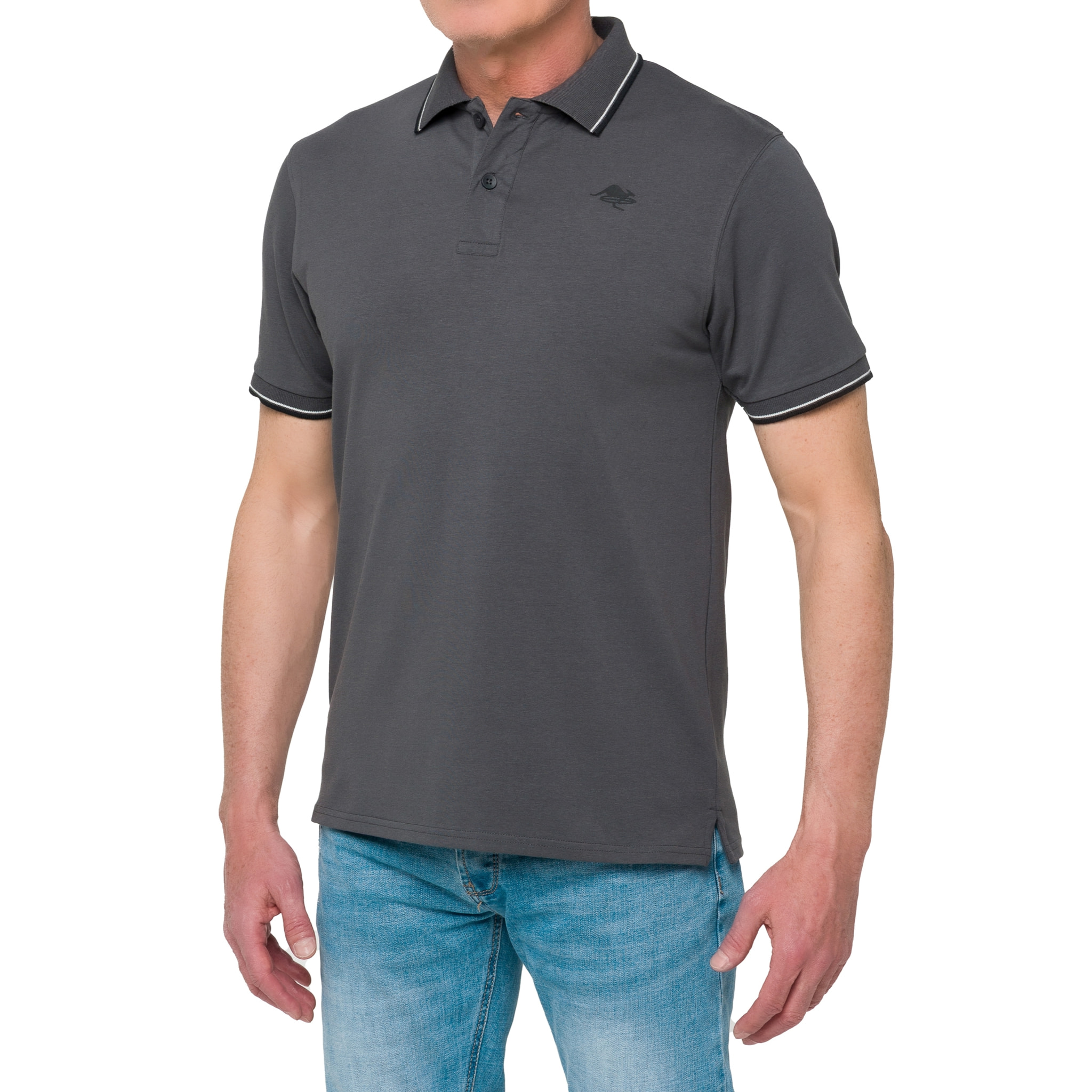 Polo con righine Hot Buttered Amak grigio.