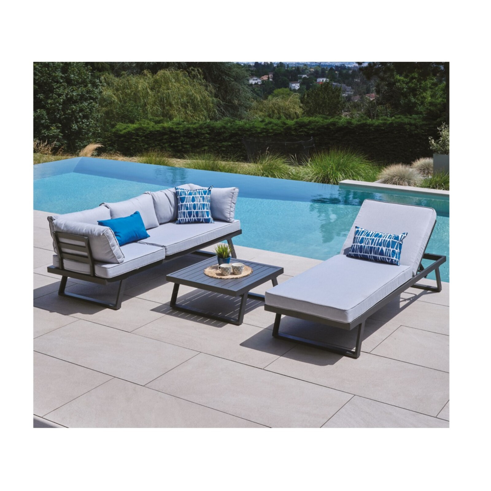 Lot de 2 coussins extérieur - ANDUZE TROPIC AVOCAT - 40x40x15