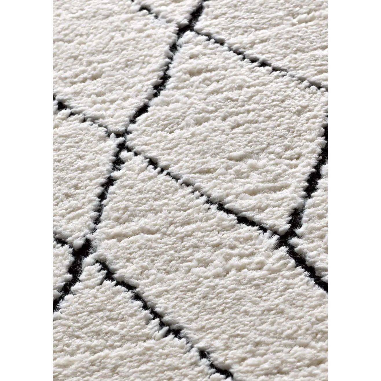 TURIN Alfombra bereber con relieve en blanco y negro, varias medidas disponibles