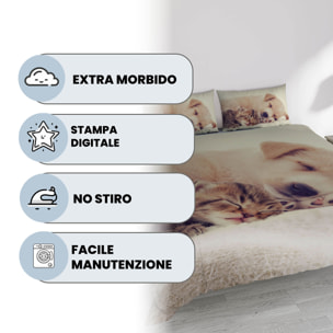 PARURE COPRIPIUMINO GOODNIGHT MATRIMONIALE - STAMPA DIGITALE 100% Microfibra