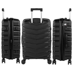 Juego De Maletas Rígidas Pp Jaslen Varese Negro