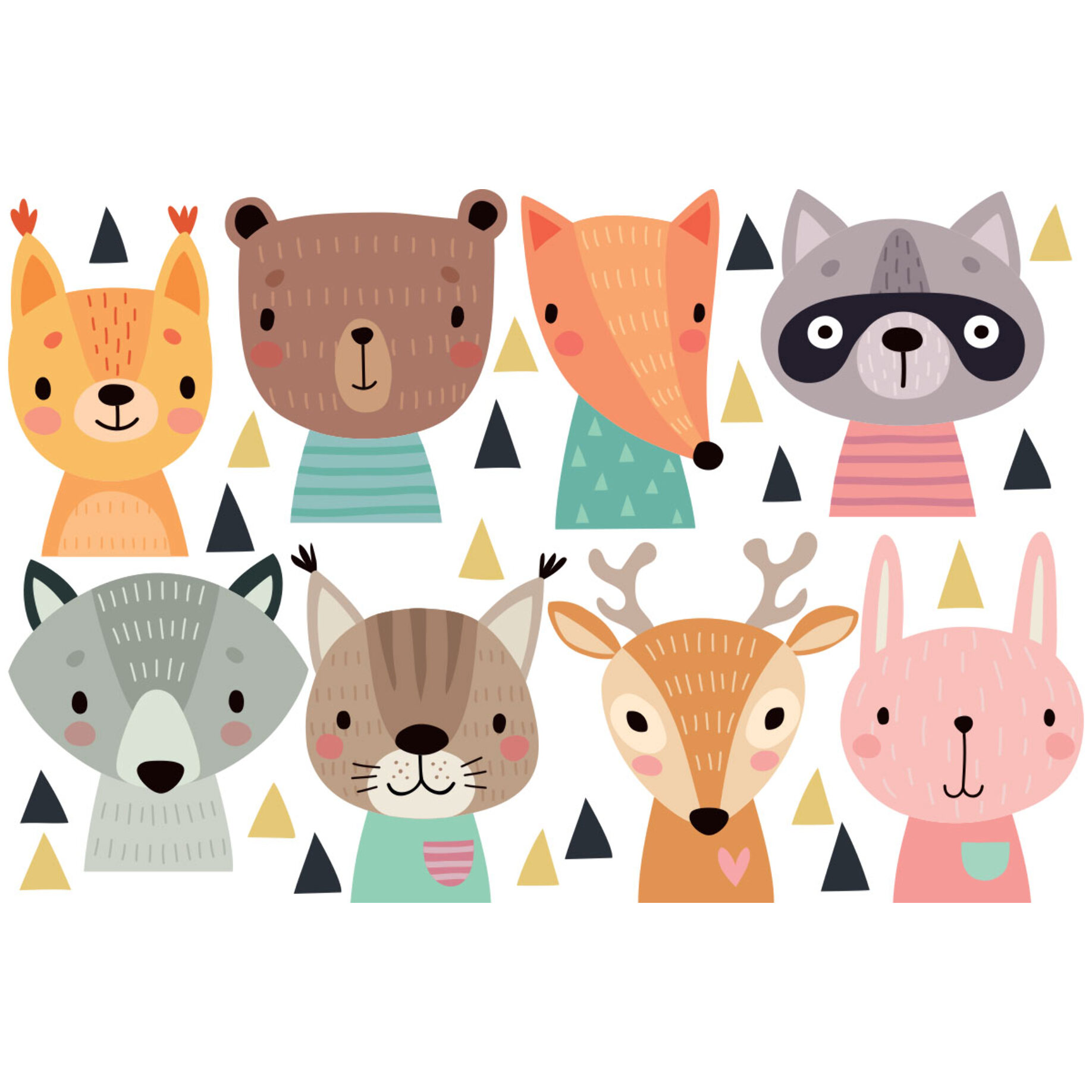 Stickers muraux | Sticker Mural Autocollant - ANIMAUX BÉBÉS DE LA FORÊT - Stickers adhésifs