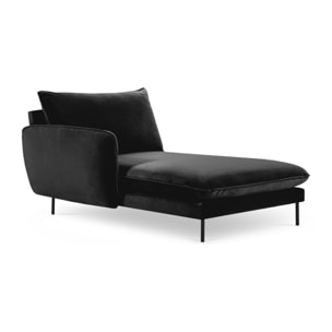 Méridienne gauche "Vienna" en velours noir