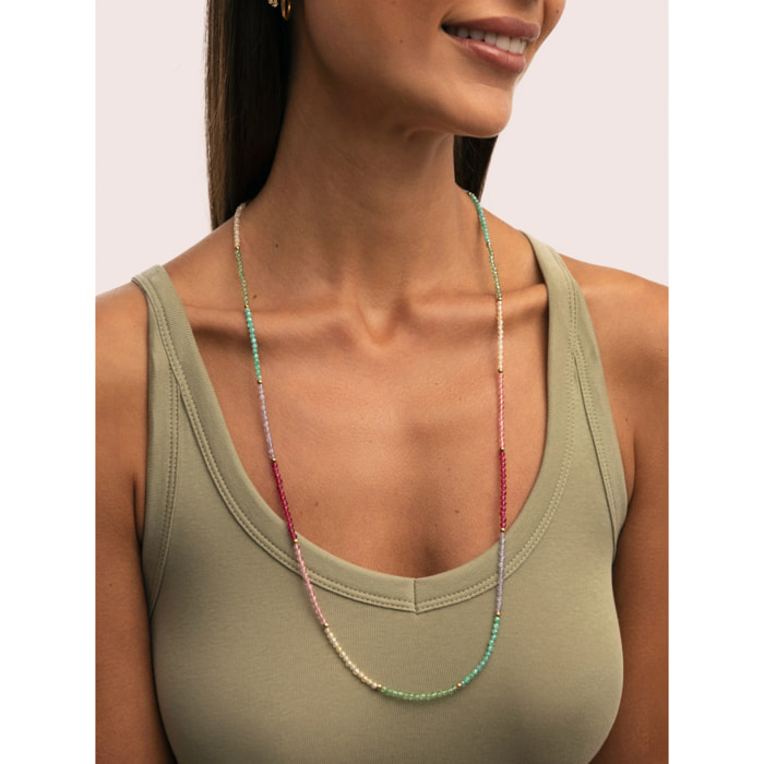 Collar Dye Dots Pastel Acero Baño Oro