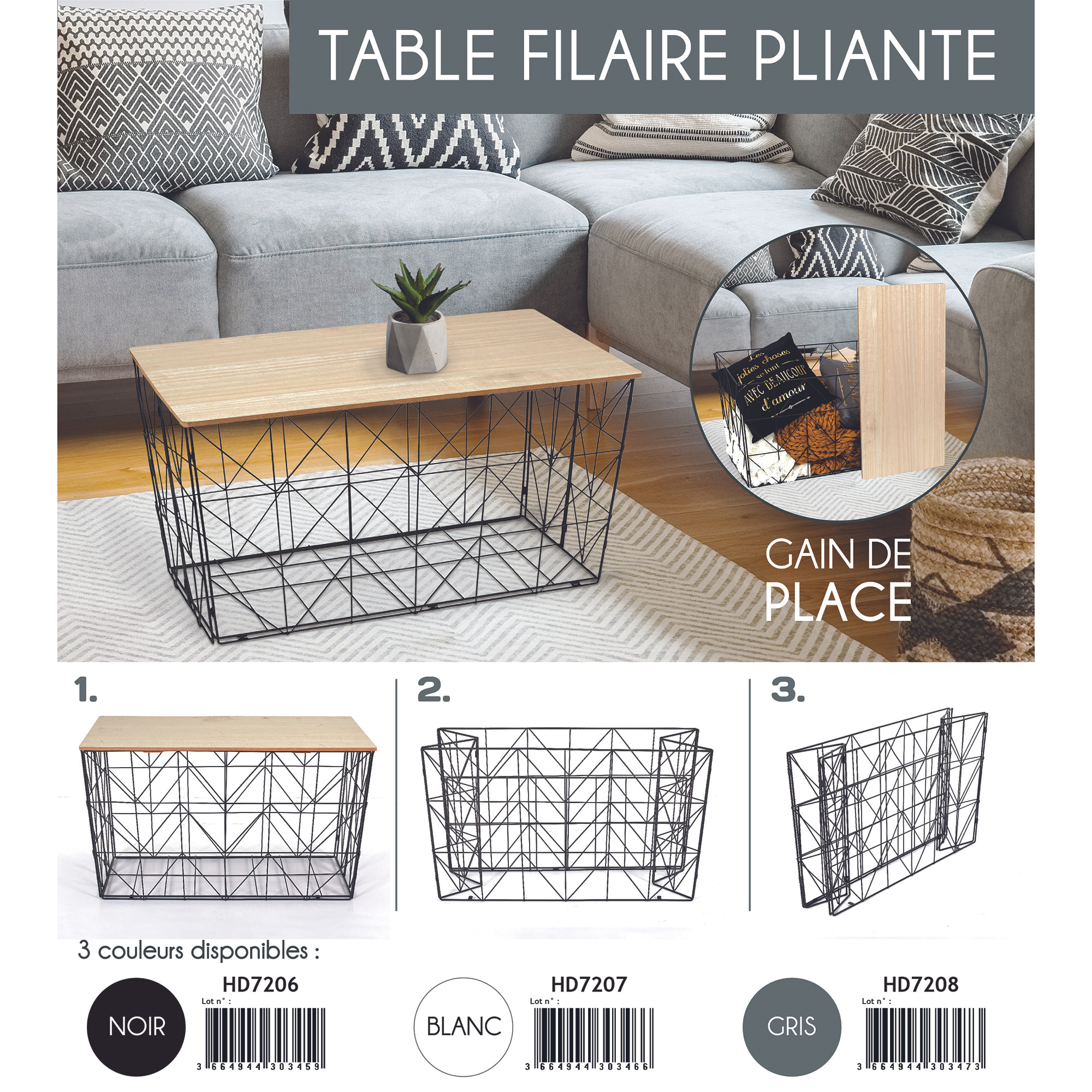 Table Pliable Filaire
