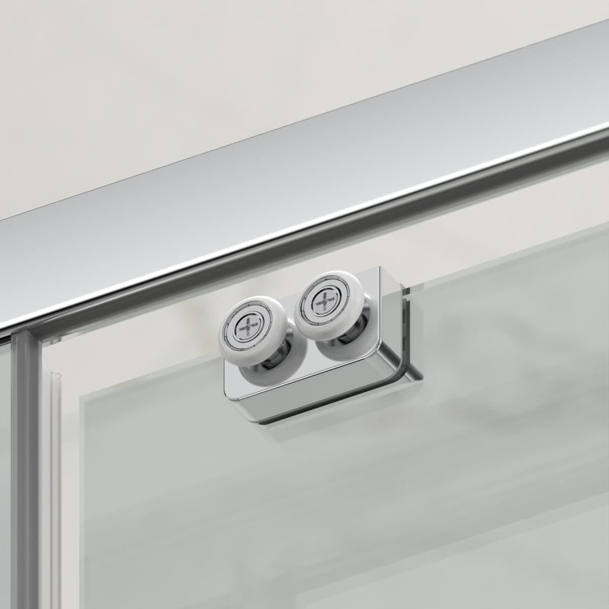 TEX BB Porte de douche 100x195cm coulissante anticalcaire avec profilés chrome brillant  (TEXDBB100CRT-SET)