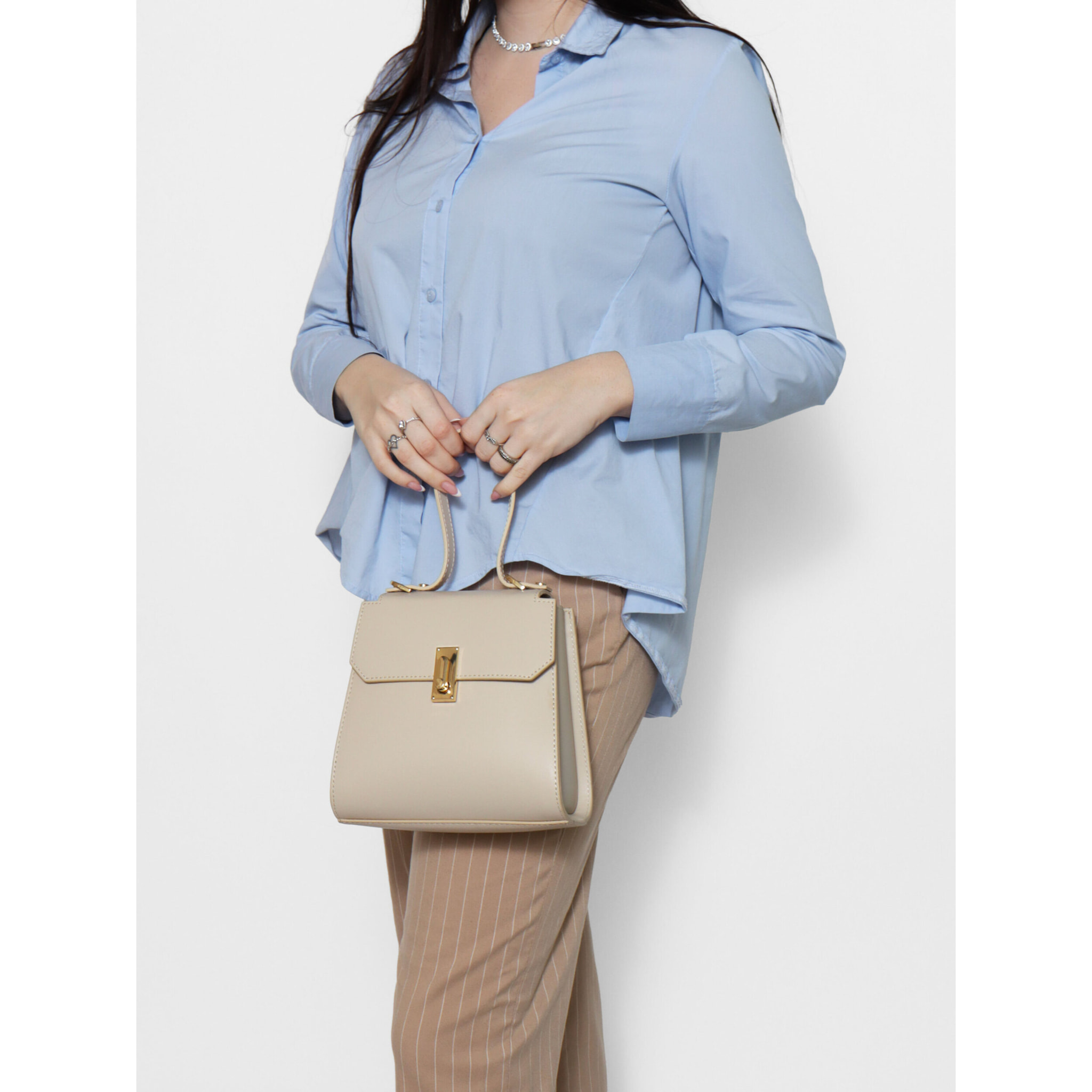 Borsa a mano da donna In Vera pelle Made in Italy 20x18x10 cm