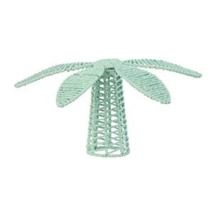 J-Line Palmier décoratif - métal/papier - bleu azur - small