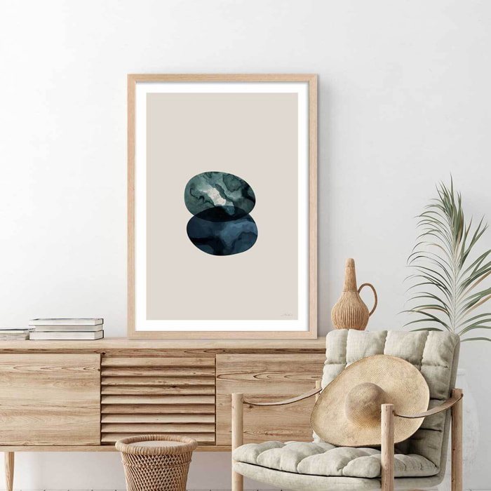 Affiche labradorite vertueuse Affiche + cadre en bois - Chêne