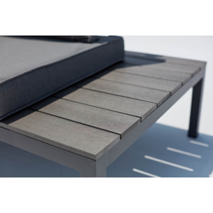 Salon de jardin bas 5 places en aluminium gris foncé OROA