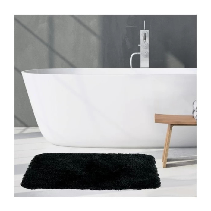 Tapis de bain Microfibre HIGHLAND 55x55cm Noir Spirella