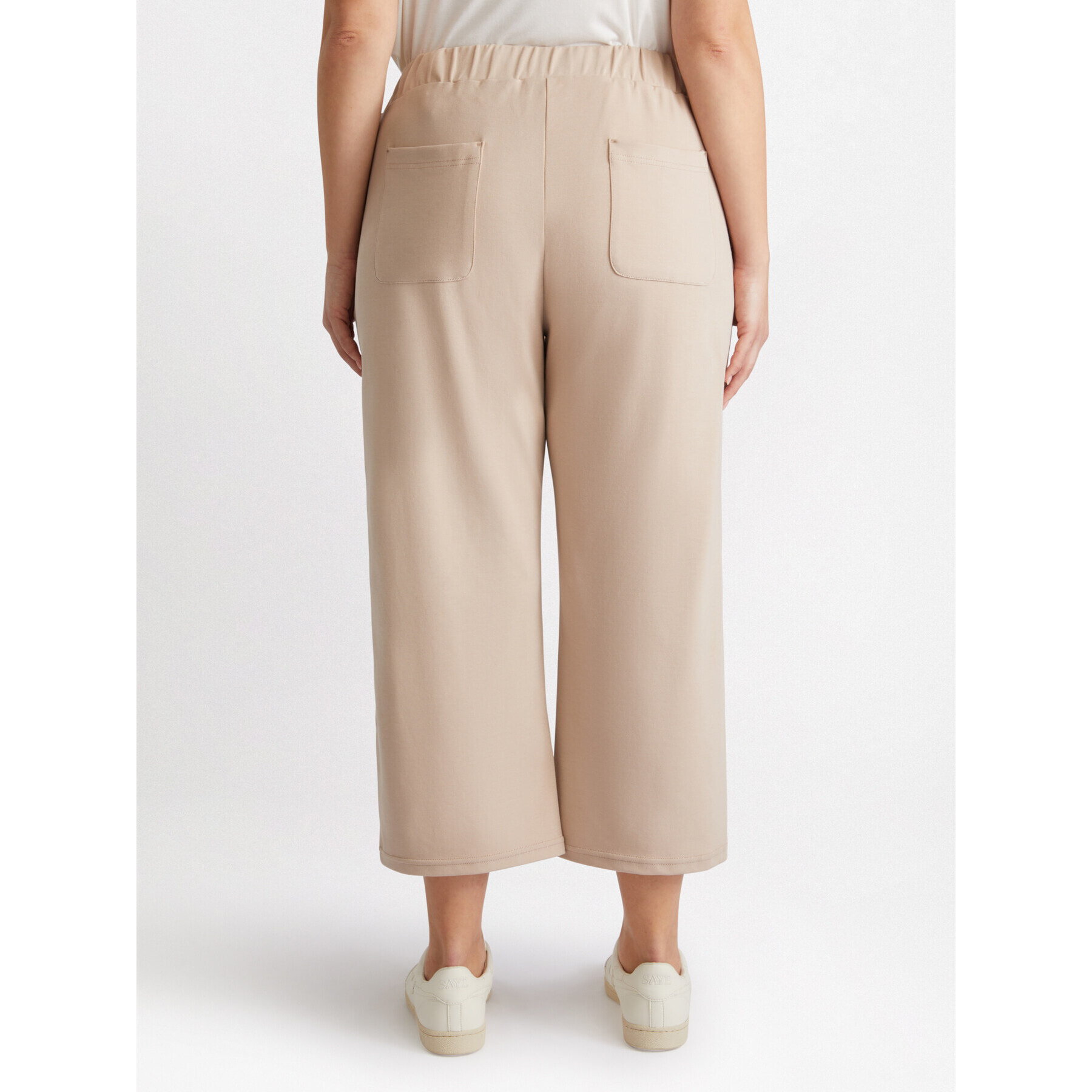 Fiorella Rubino - Joggers cropped con dettaglio macramè - Beige