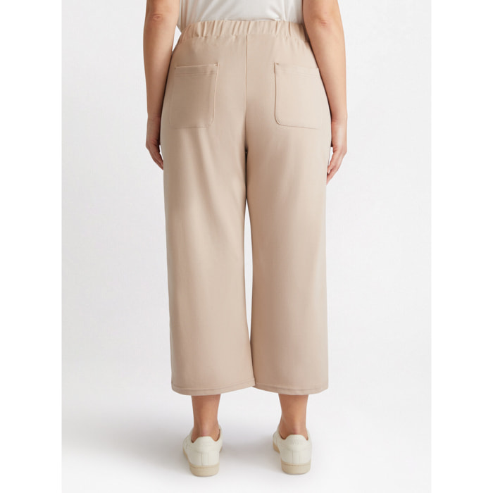 Fiorella Rubino - Joggers cropped con dettaglio macramè - Beige