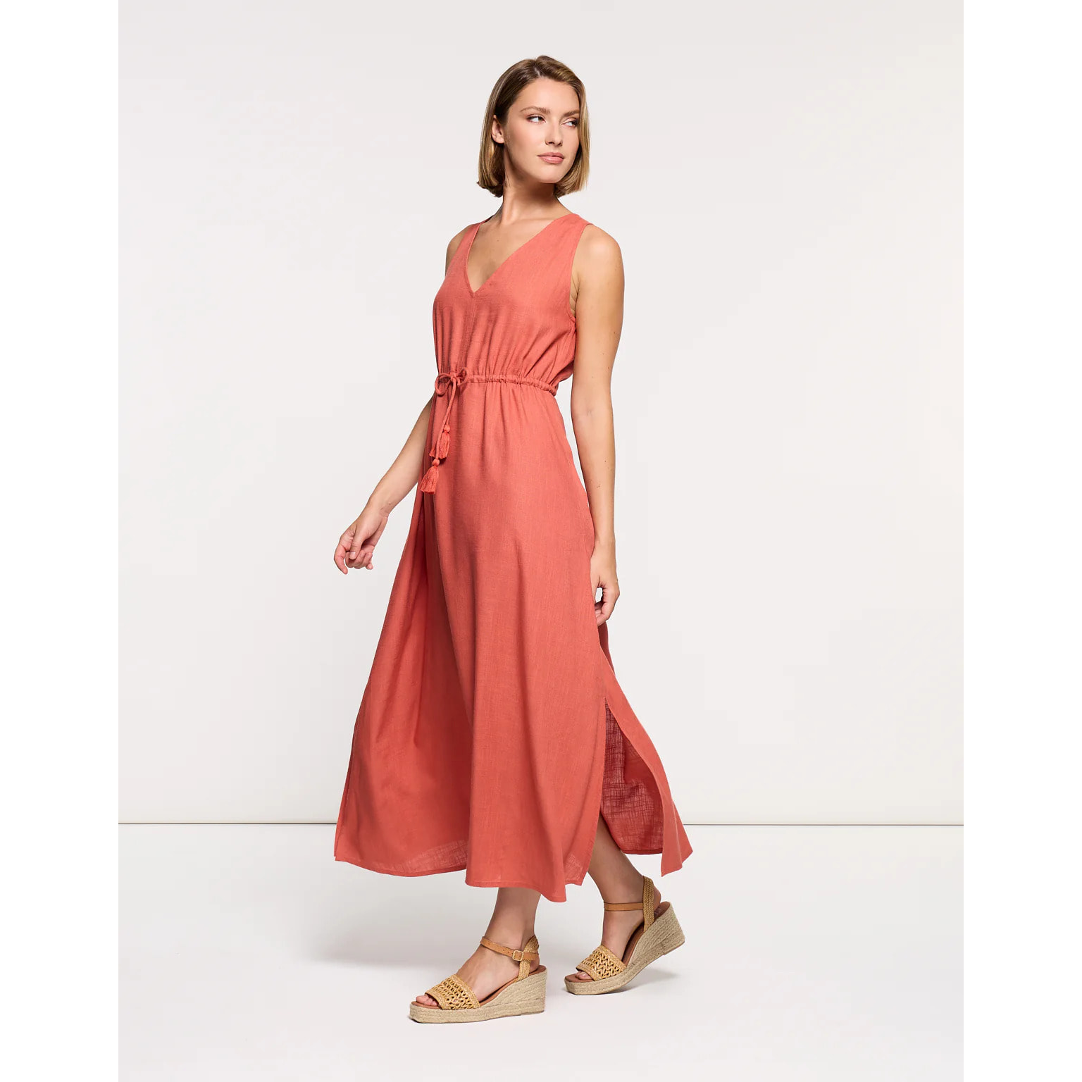 Vestido Midi Rojo Teja - Marilis