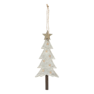 Décoration de sapin feutrine sapin beige 17cm