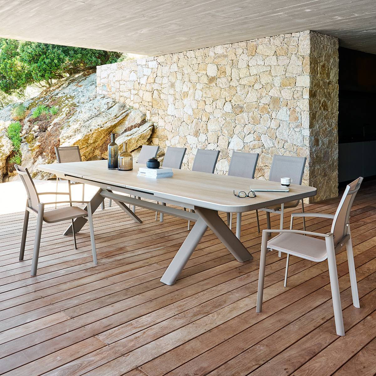 Table de jardin 12 places Volupty extensible café