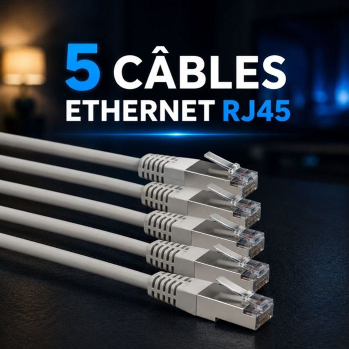 Câble Ethernet ESSENTIELB RJ45 0.25M PACK x5