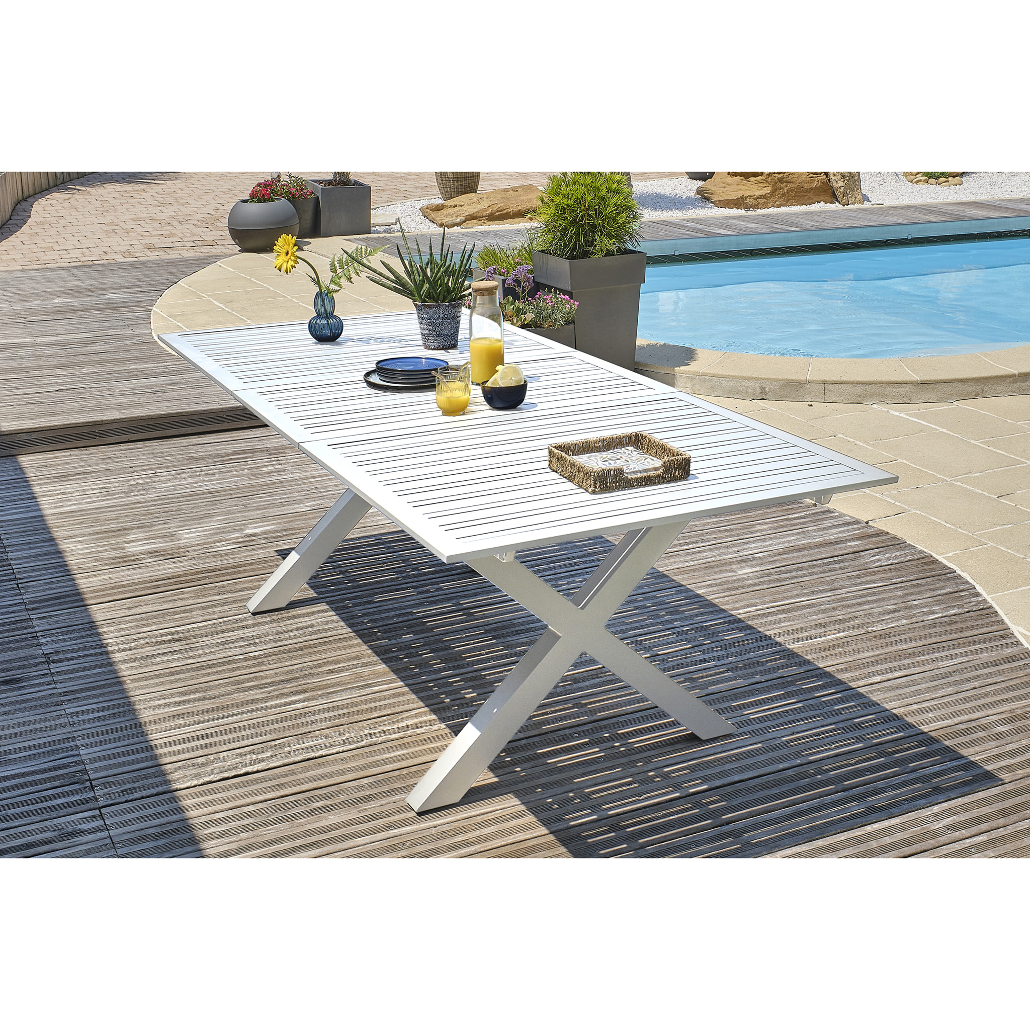 FLORIDE - Table de jardin en aluminium
