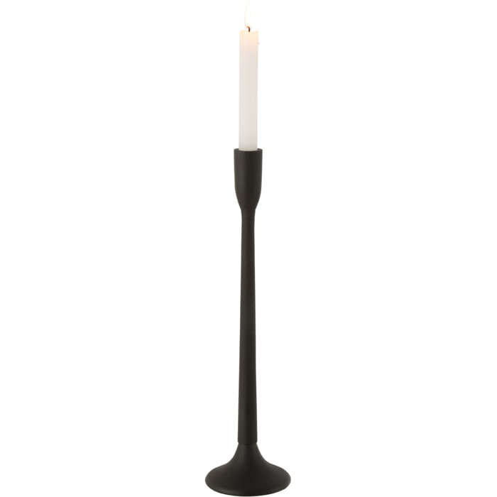 J-Line Bougeoir pour bougie en noir mat, hauteur 41 cm, bougeoir en métal au design industriel comme décoration de table ou bougie de sol, pour mariage et maison, grand modèle