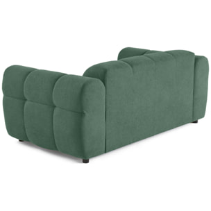Ray - canapé droit 2 places en tissu texturé - Vert sauge
