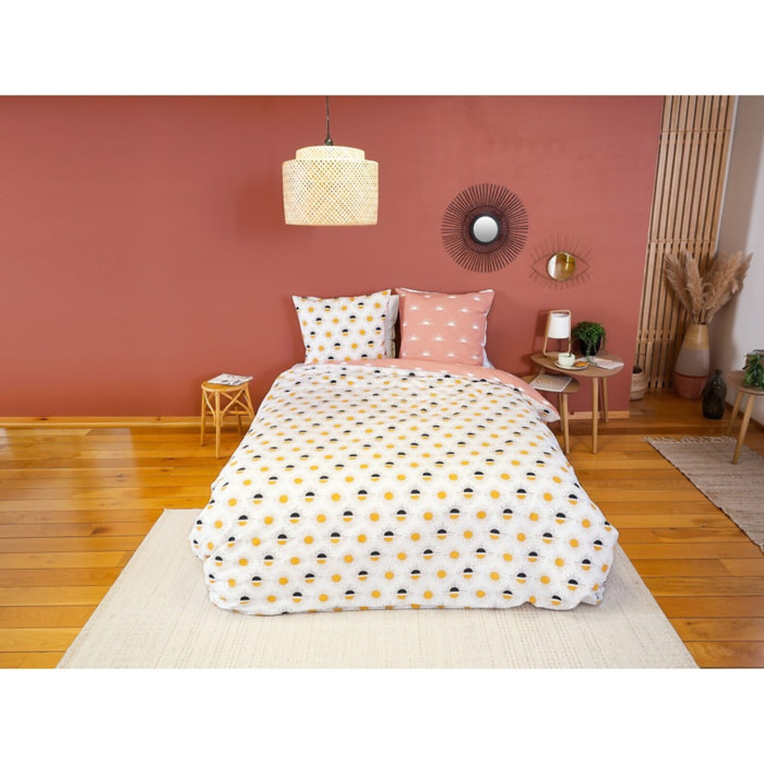 Parure housse de couette coton blanc