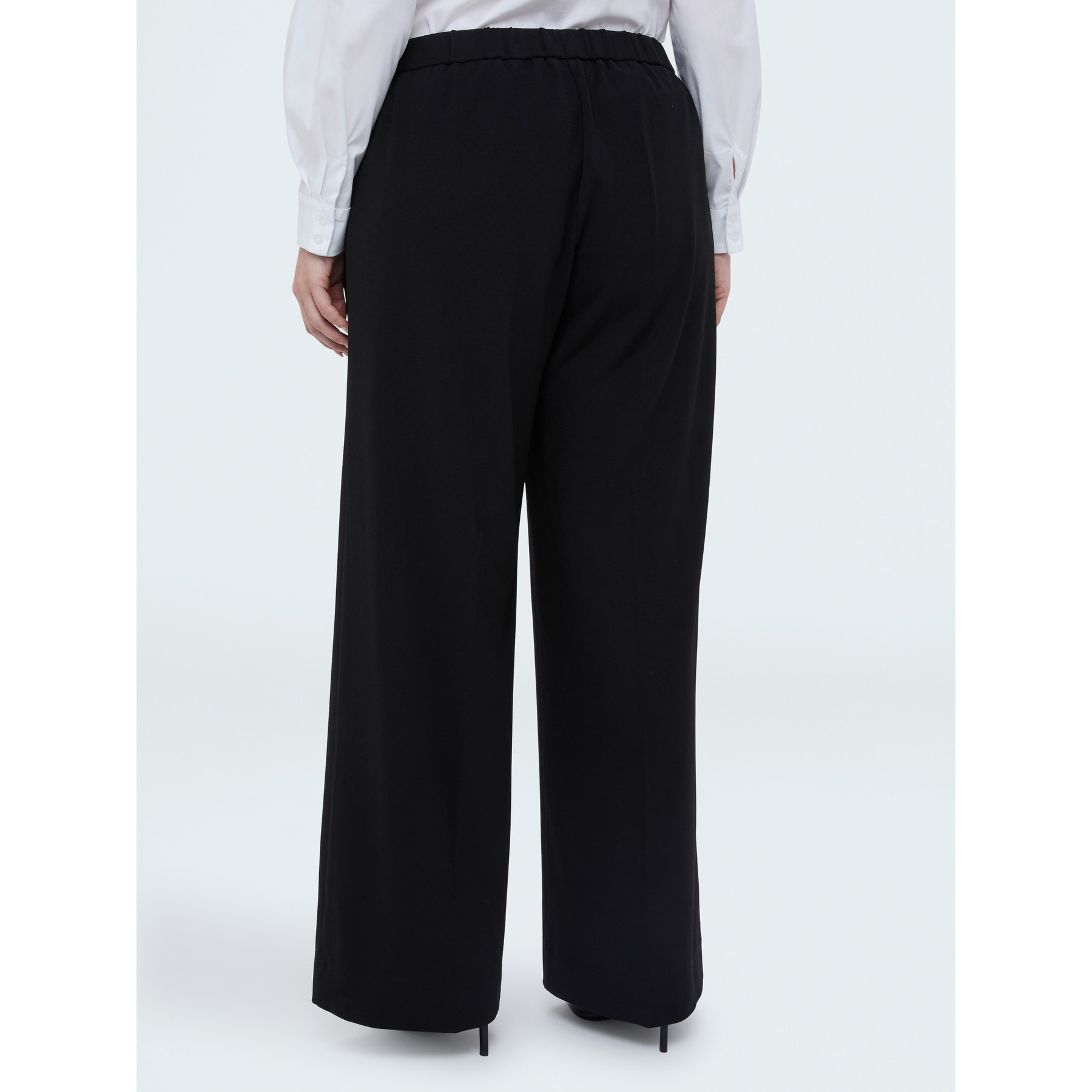 Fiorella Rubino - Pantalones Wide Leg en tejido stretch - Negro