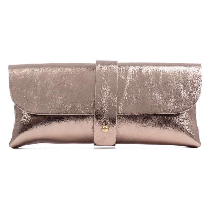 Argelato mini borsa a mano / portafoglio donna. Vera pelle scamosciata lucida.