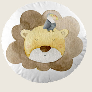 Cool Kids - Cojín Redondo Estampado - Con Relleno - 100% Algodón - Serengeti