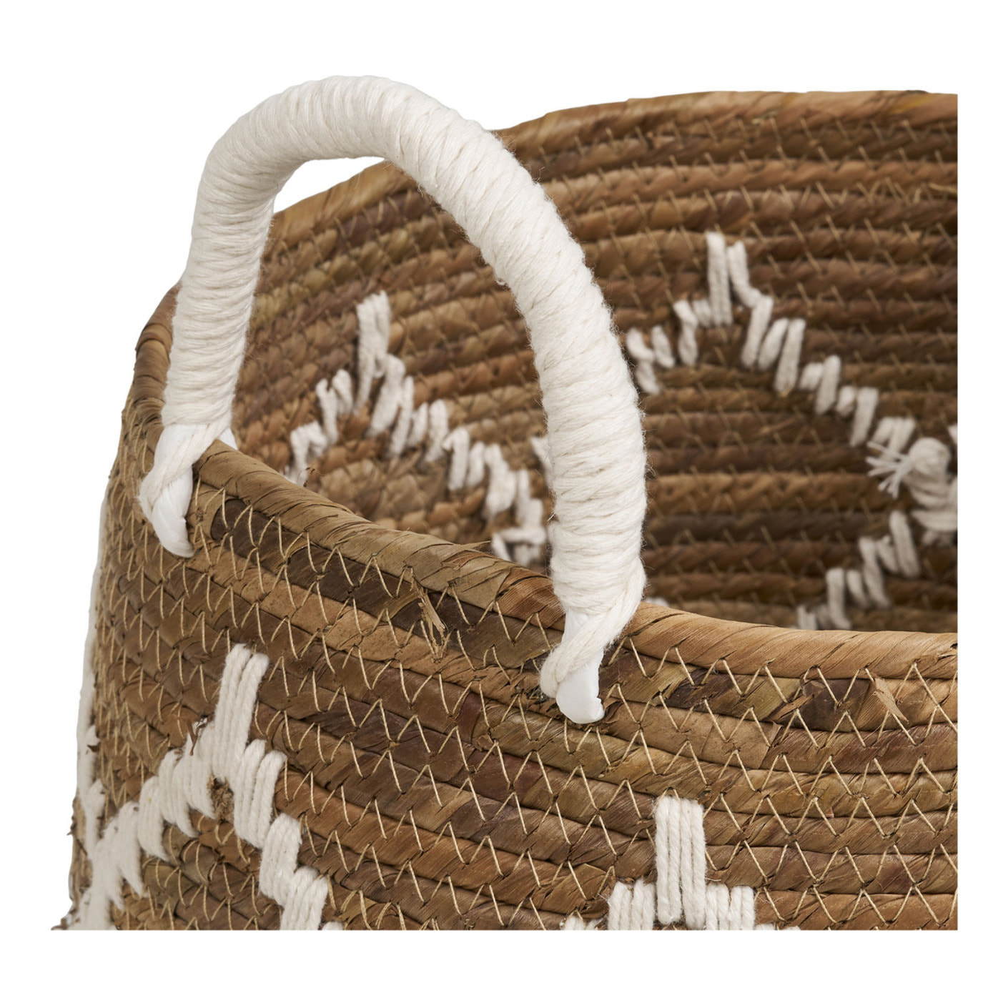 Set 2 cesti Altea in foglia di banana naturale e bianco off-white